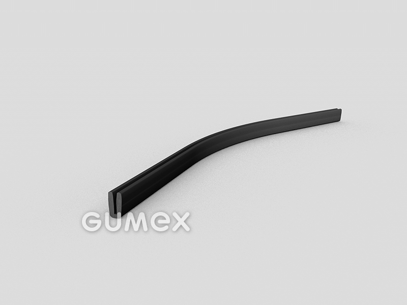 "U" Gummiprofil, 7,5x4/0,8mm, 60°ShA, NBR, -40°C/+70°C, schwarz, 